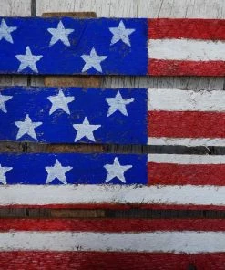 Onlineamericanstore Wooden Usa Flag, Rustic American Flag, American Home Decor, Independence Day Gift, Outdoor Indoor Sign, Old American Flag, Patriot American