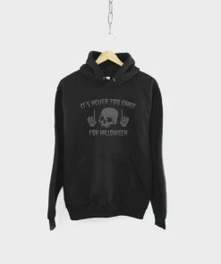 Onlineamericanstore Goth Halloween Hoodie / It's Never Too Early For Halloween Skull Hooded Sweatshirt Halloween Women Clothing