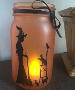 Onlineamericanstore Halloween Decorations Purple, Orange Or Pink- Mason Jar - Party Decor