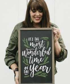 Onlineamericanstore Christmas Home Decor Christmas Decoration Farmhouse Christmas Sign Vinyl Decal Or Wood Sign Christmas Stencil Its The Most Wonderful Time Of The Year