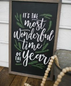 Onlineamericanstore Christmas Home Decor Christmas Decoration Farmhouse Christmas Sign Vinyl Decal Or Wood Sign Christmas Stencil Its The Most Wonderful Time Of The Year
