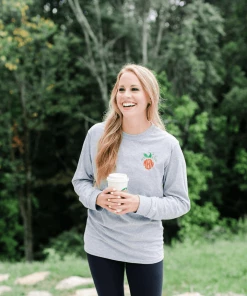 Onlineamericanstore Monogrammed Pumpkin Sweatshirt | T Shirt | Comfort Colors | Long Sleeve | Halloween | Fall | Embroidery | Thanksgiving | Sweater | Crewneck Halloween Women Clothing