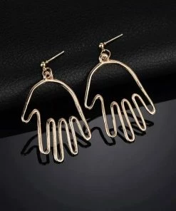 Onlineamericanstore Hand Earrings Statement Best Selling Item SimpleNGreat Picasso Face Metal Earrings, Minimal Earrings+ FREE GIFT BOX Update Your Settings Custom Name Accessories