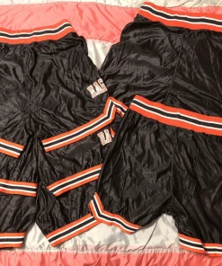 The American Store Mens Clothing Vintage 1980s 1990s Black And Orange Nylon Basketball Eagles Shorts Costume Prop Retro Sportswear Unisex