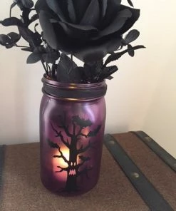 Onlineamericanstore Halloween Decorations Purple, Orange Or Pink- Mason Jar - Party Decor