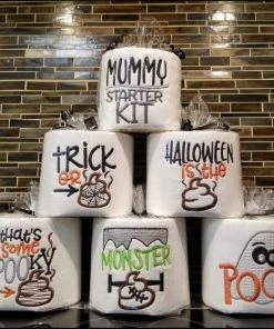 Onlineamericanstore Halloween Embroidered Toilet Paper, Funny Halloween Decorations, Bathroom Gag Gift