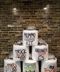 Onlineamericanstore Halloween Embroidered Toilet Paper, Funny Halloween Decorations, Bathroom Gag Gift