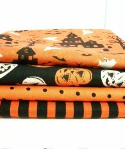 Onlineamericanstore Fat Quarter Bundle, Halloween Fabric, Pumpkin Fabric, Haunted House, Ghost Fabric, Sewing Crafting Fabric, Orange Fabric, Novelty Fabric Update Your Settings