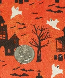 Onlineamericanstore Fat Quarter Bundle, Halloween Fabric, Pumpkin Fabric, Haunted House, Ghost Fabric, Sewing Crafting Fabric, Orange Fabric, Novelty Fabric Update Your Settings