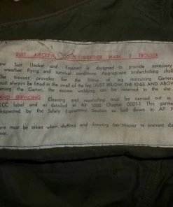 Onlineamericanstore British RAF Aircrew Trousers Cold Weather Flying Suit Boyfriend UK Size 5 Good Condition Clean Presentable Warm On Winter Jobs