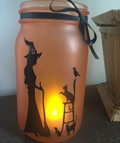 Onlineamericanstore Halloween Decorations Purple, Orange Or Pink- Mason Jar - Party Decor