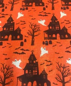 Onlineamericanstore Halloween Dog Bandana, Halloween Haunted House Bandana, Pet Bandana, Dog Bandanas, Tie On Bandana, Dog Bandana For Halloween, Halloween Pets Accessories