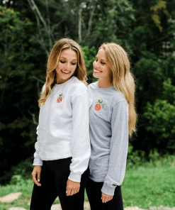 Onlineamericanstore Monogrammed Pumpkin Sweatshirt | T Shirt | Comfort Colors | Long Sleeve | Halloween | Fall | Embroidery | Thanksgiving | Sweater | Crewneck Halloween Women Clothing