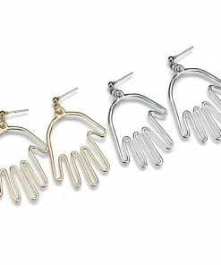 Onlineamericanstore Hand Earrings Statement Best Selling Item SimpleNGreat Picasso Face Metal Earrings, Minimal Earrings+ FREE GIFT BOX Update Your Settings Custom Name Accessories