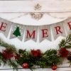 Onlineamericanstore Christmas Decoration BE MERRY Christmas And Holiday - Christmas Banner And Garland With Gold Bell Christmas Banners