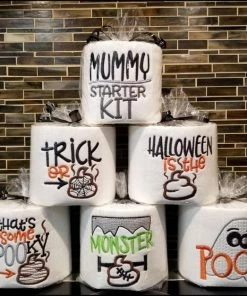 Onlineamericanstore Halloween Embroidered Toilet Paper, Funny Halloween Decorations, Bathroom Gag Gift