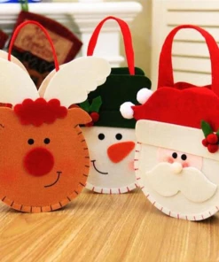 The American Store Christmas Gift Bag Collection 1pc Christmas Red-nosed Reindeer Candy Gift Bags Xmas Noel Elk Candy Bag Gift Bag Christmas Decorations
