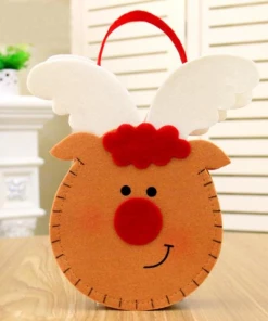 The American Store Christmas Gift Bag Collection 1pc Christmas Red-nosed Reindeer Candy Gift Bags Xmas Noel Elk Candy Bag Gift Bag Christmas Decorations