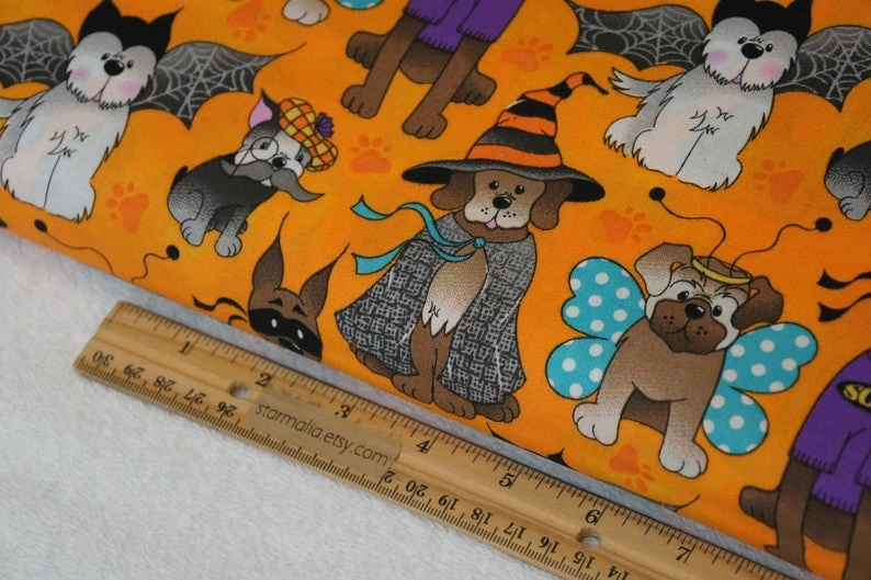 Onlineamericanstore Halloween Pets Accessories 1/2 Yard Dog Costume Party Halloween Fabric 100% Cotton 5 Onlineamericanstore Halloween Pets Accessories 1/2 Yard Dog Costume Party Halloween Fabric 100% Cotton