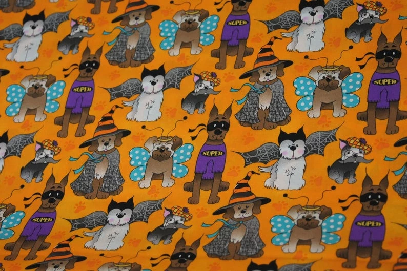 Onlineamericanstore Halloween Pets Accessories 1/2 Yard Dog Costume Party Halloween Fabric 100% Cotton 8 Onlineamericanstore Halloween Pets Accessories 1/2 Yard Dog Costume Party Halloween Fabric 100% Cotton