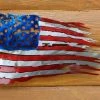 Onlineamericanstore Small Tattered & Torn American Battle Flag Plasma Cut Metal Wall Art 18" W X 10" T American Flag 1 Onlineamericanstore Small Tattered & Torn American Battle Flag Plasma Cut Metal Wall Art 18" W X 10" T American Flag