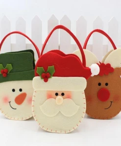 The American Store Christmas Gift Bag Collection 1pc Christmas Red-nosed Reindeer Candy Gift Bags Xmas Noel Elk Candy Bag Gift Bag Christmas Decorations