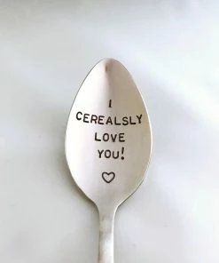 Onlineamericanstore I Cerealsly Love You!-Hand Stamped Spoon-Fatherβs Day Gift-Boyfriend Gift-Birthday Gift-Anniversary Gift-Best Selling Item-Gift Under 50 Update Your Settings Custom Name Accessories