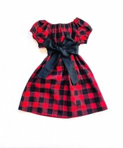 The American Store Buffalo Plaid Matching Mother Daughter Christmas Dresses - Red And Black Check Girl Dress - Mommy And Me Outfits