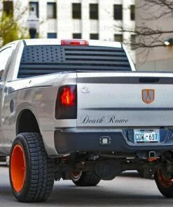 Onlineamericanstore All Years - Dodge Ram Rear Window American Flag Decal - Sticker Banners Vinyl Custom Accessories Design Rear Window 1500 2500 4th 3rd 2nd