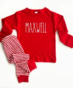 Online American Store Toddler Kids Pajamas Long Sleeve Red Set Baby Boys Girls Striped Outfits Christmas Baby Sleepwear Set