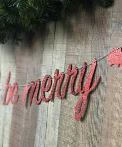 Onlineamericanstore Christmas Banner - Eat Drink And Be Merry Christmas Banner - Christmas Garland - Christmas Decoration
