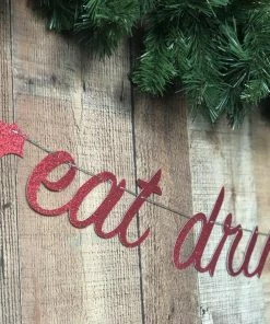 Onlineamericanstore Christmas Banner - Eat Drink And Be Merry Christmas Banner - Christmas Garland - Christmas Decoration