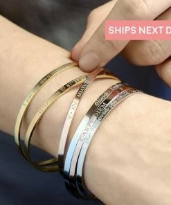 Onlineamericanstore Personalized Bracelet Jewelry Friendship Bracelet For Women Bridesmaid Gift Custom Bangle Personalized Gift Name Jewelry -DFBR Custom Name Accessories
