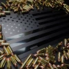 The American Store Marine/Navy/Army/Air Force/CoastGuard Black American Flag License Plate / Black American Flag / Tactical American Flag License Plate