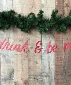 Onlineamericanstore Christmas Banner - Eat Drink And Be Merry Christmas Banner - Christmas Garland - Christmas Decoration