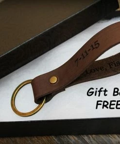Onlineamericanstore Custom Personalized Keychain - Leather Keychain - Valentines Gift - Gift For Mom - Gift For Dad - Anniversary - Gift For Boyfriend -Men Gift