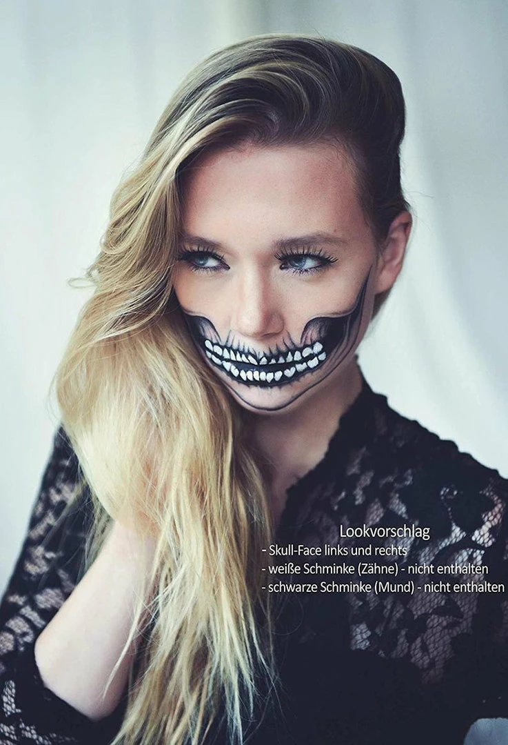 Onlineamericanstore Skull Face Tattoo, Costume Temporary Tattoo, Skullface, Halloween, Skull, Temporary Halloween Tattoo, Halloween Costume, Includes 4 Tattoos 3 Onlineamericanstore Skull Face Tattoo, Costume Temporary Tattoo, Skullface, Halloween, Skull, Temporary Halloween Tattoo, Halloween Costume, Includes 4 Tattoos