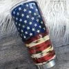Onlineamericanstore Distressed Flag Tumbler - Personalized Tumbler - Yeti Tumbler - Custom Tumbler - Yeti - Personalized Yeti - Glitter Yeti