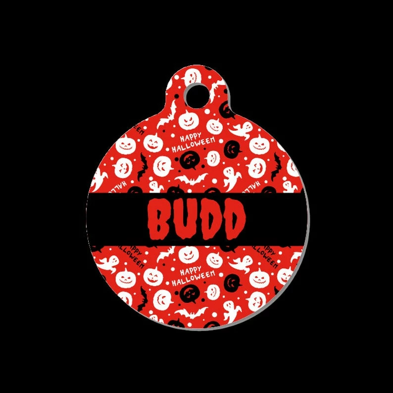 Onlineamericanstore Halloween Pets Accessories Personalized Halloween Pet/Dog/Cat ID Tag - Double Sided Option - Bloody Name - 1.25" - Circle Or Bone 4 Onlineamericanstore Halloween Pets Accessories Personalized Halloween Pet/Dog/Cat ID Tag - Double Sided Option - Bloody Name - 1.25" - Circle Or Bone
