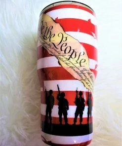 Onlineamericanstore Distressed American Flag Tumbler / Custom Drink Tumbler / Stainless Steel Casual Glasses