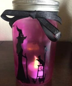 Onlineamericanstore Halloween Decorations Purple, Orange Or Pink- Mason Jar - Party Decor