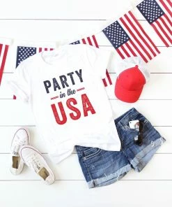 Onlineamericanstore Women Clothing Party In The USA | Short Sleeve Tee | Graphic Tee | Independence Day | Patriotic Tee | America Tee | Unisex Tees | 4th Of July