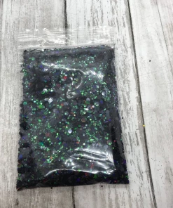 Online American Store Halloween Accessories Halloween Glitter Mix Holographic Holo Metallic Shapes Dots Hex Orange Black Navy Yellow Gray Confetti Glitter Shapes