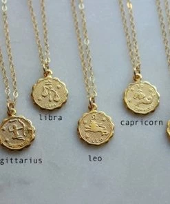 Onlineamericanstore Quaranitine Birthday Gifts Social Distance Birthday Gift, Quarantine Birthday Gift, Celestial Jewelry, Gold Zodiac Necklace, Social Distancing, Aries Birthday Gift