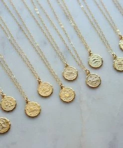Onlineamericanstore Quaranitine Birthday Gifts Social Distance Birthday Gift, Quarantine Birthday Gift, Celestial Jewelry, Gold Zodiac Necklace, Social Distancing, Aries Birthday Gift