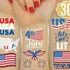 Onlineamericanstore Fourth Of July Decorations Flash Tattoos - 30 | Memorial Day, Independence Day, Red White And Blue Supplies, 4th Of July USA Flag Labor Day