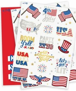 Onlineamericanstore Fourth Of July Decorations Flash Tattoos - 30 | Memorial Day, Independence Day, Red White And Blue Supplies, 4th Of July USA Flag Labor Day