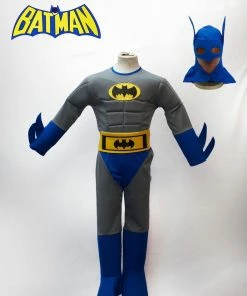 Onlineamericanstore Superheroes Kids Costumes Batman Boy's Costume For Kids (Classic Blue Color Scheme)