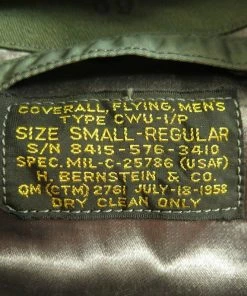 Onlineamericanstore American Vintage Collection Vintage 50s CWU-1/P USAF Coverall Flying Small Flight Suit Sage Green Rayon Wool [H25S_4-5_Long]