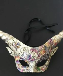 The American Store Women Masquerade Mask, Halloween Mask, Floral Design Mask, Animal Mask, Half Face Mask, Horn Mask, Mask For Women, Party Event Mask